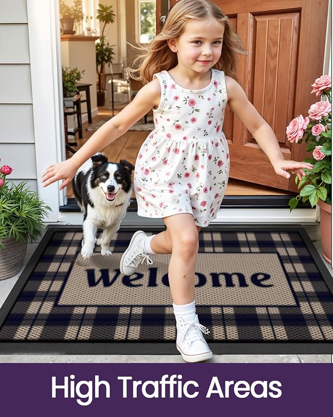 DEXI Front Door Mat Outside Entrance, Welcome Entryway Doormat Dirt Trapper - Image 8