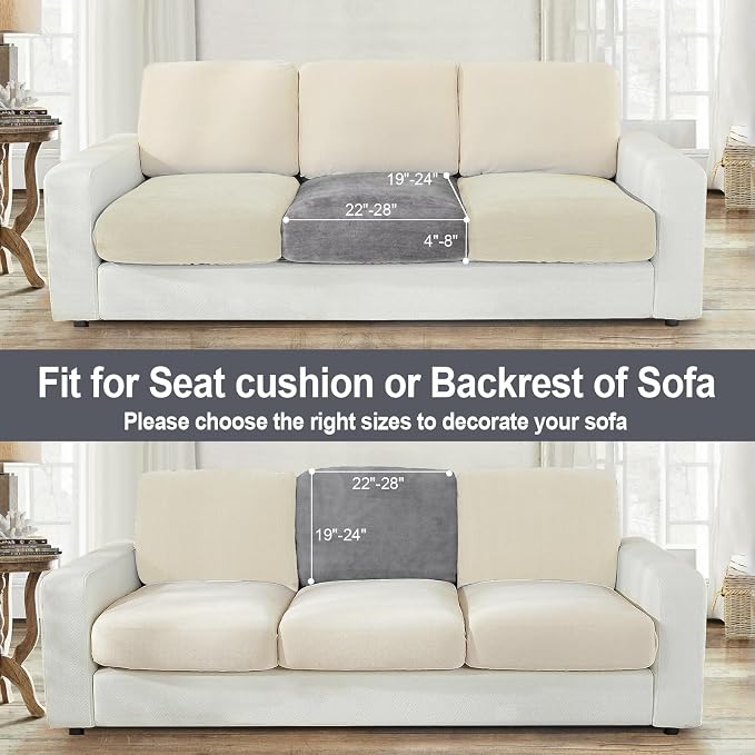 NAISI Couch Cushion Covers 1 Piece Velvet Stretch Sofa Seat Covers or Backrest - Image 4