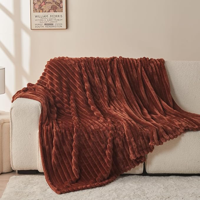 NEWCOSPLAY Super Soft Twin Blanket Coffee Premium Silky Flannel Fleece 3D - Image 8