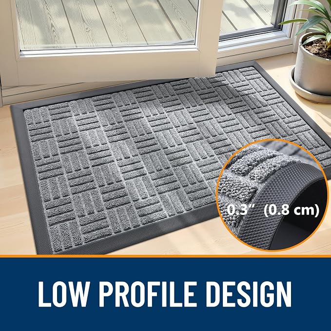 OLANLY Front Door Mat Outside Entrance 71x47, Heavy Duty Sturdy Natural Rubber - Image 4