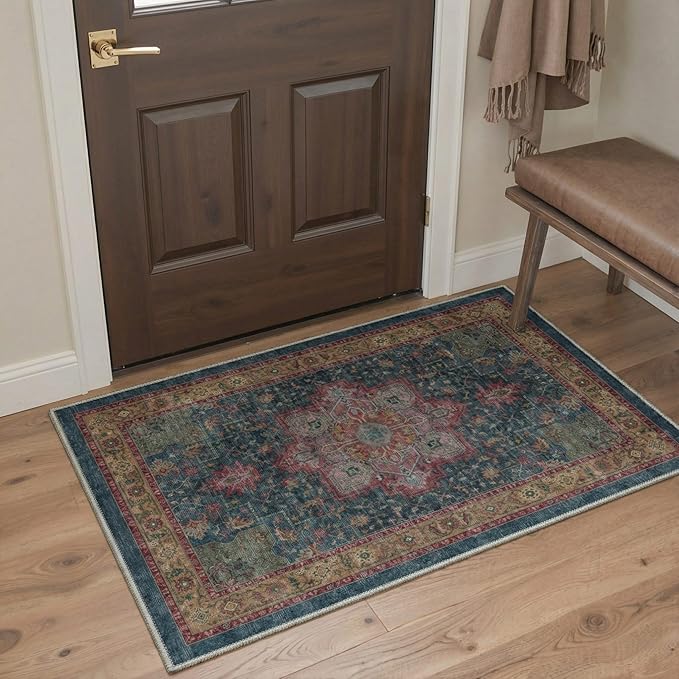 GENIMO 2x5 Runner Rugs for Hallway, Machine Washable Non Slip Vintage Rugs - Image 3
