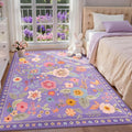 RELEANY Floral Nursery 4x6 Area Rugs Washable Print Boho Cute Carpet Non Slip by RELEANY