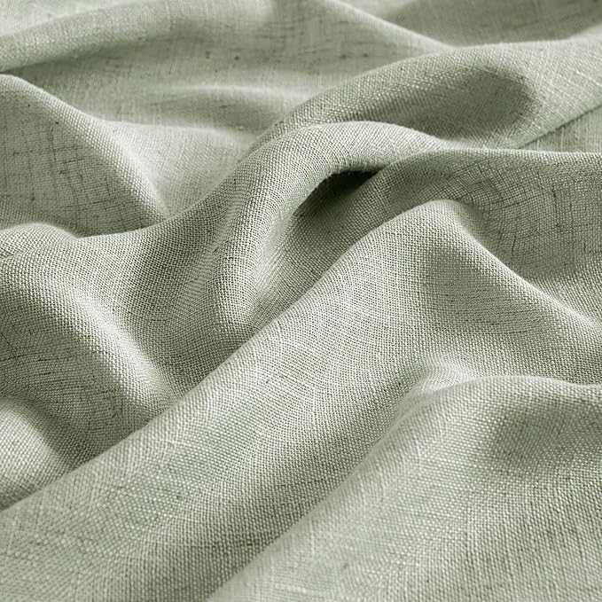 MIULEE Sage Linen Curtains 72 Inch Length 2 Panels - Image 4