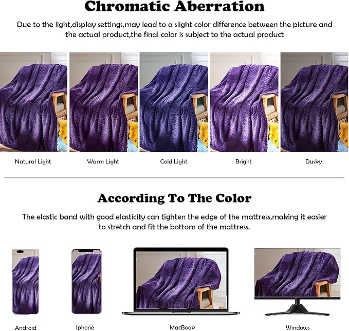 NEWCOSPLAY Super Soft Throw Blanket Dark Purple Premium Silky Flannel Fleece - Image 6