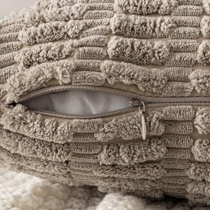 MIULEE Pack of 2 Corduroy Decorative Euro Sham Throw Pillow Covers 24x24 Inch - Image 3