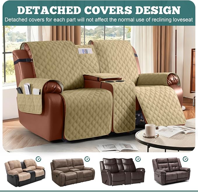Ruaozz Waterproof Loveseat Recliner Cover - Image 3