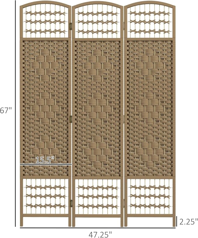 HOMCOM 3 Panel Room Divider, Folding Privacy Screen, 5.6' Room Separator - Image 7