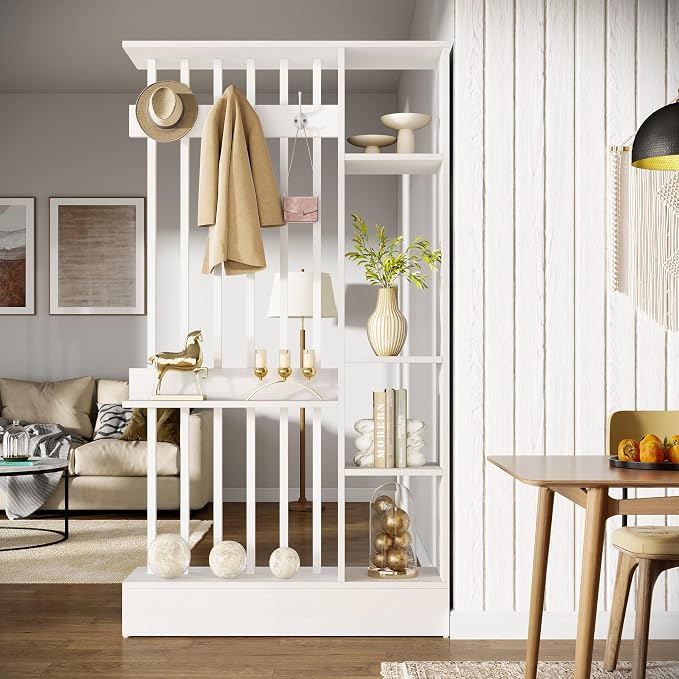 Tribesigns Wall Room Divider, Wood Freestanding Room Divider Bookcase - Image 2