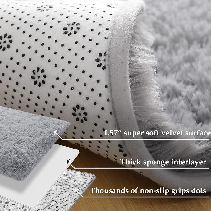 Merelax Soft Modern Indoor Large Shaggy Rug - Image 3