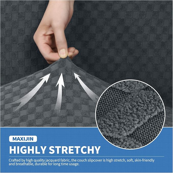 MAXIJIN Oversized Recliner Covers That Stay in Place 4 Pieces Stretch Large - Image 3