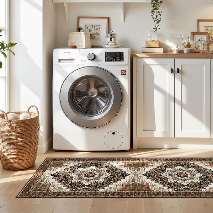 Tritard 100% Non Slip Kitchen Rugs Sets of 3 Washable Boho Kitchen Mats - Image 9