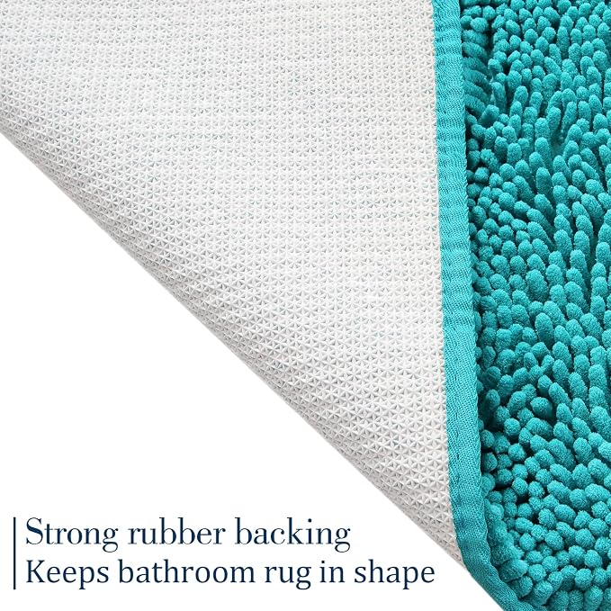LOCHAS Luxury Bathroom Rug Shaggy Bath Mat 24 x 17 Inch, Washable Non Slip Bath - Image 4