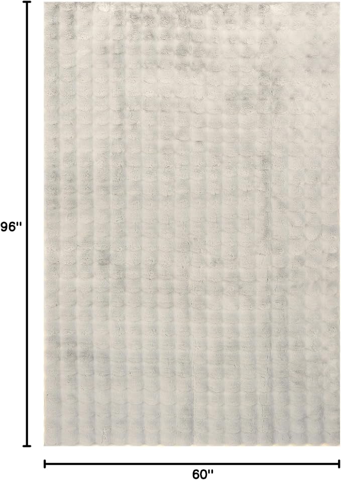 Nuloom Jeni Grey, Solid Faux Rabbit, Fluffy and Cozy, High Traffic, Stain - Image 2