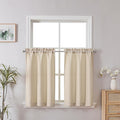 Chyhomenyc Kitchen Curtains 24 Inch Length, Light Filtering Faux Linen Textured by Chyhomenyc