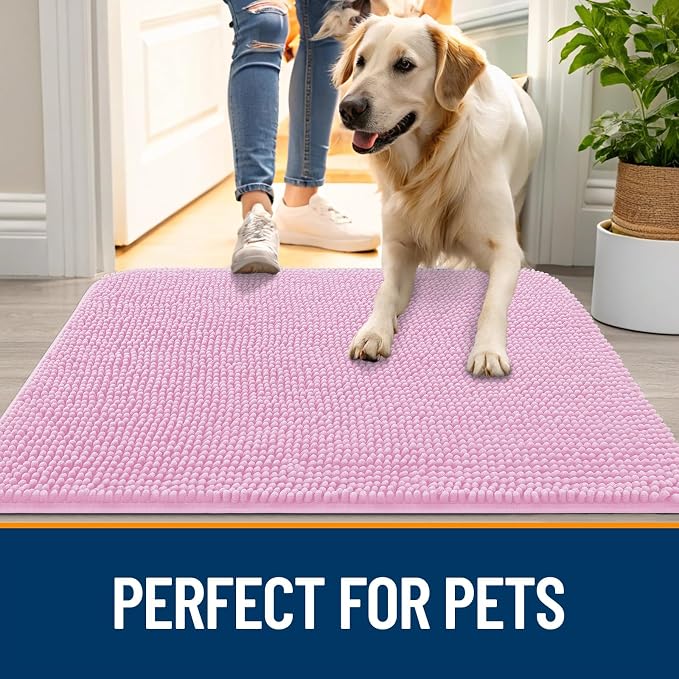 OLANLY Dog Door Mat for Muddy Paws 35x24, Absorbs Moisture and Dirt, Absorbent - Image 6