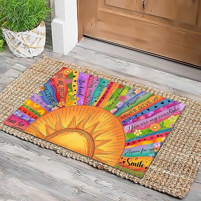 Boho Sun Doormat Bohemian Door Mat by HANXIGHomeDecor