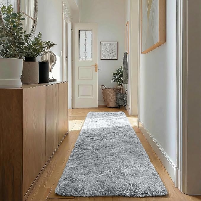 PAGISOFE Grey Runner Rugs for Hallway 2x6 Ft, Super Soft Fluffy Rug Home Decor - Image 6
