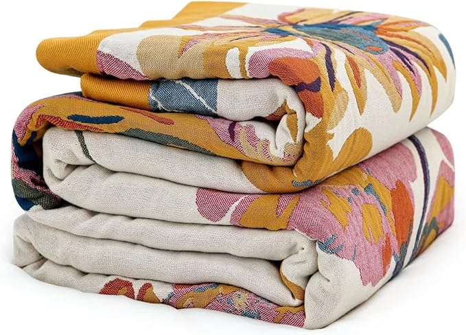 MSGKV 100% Cotton Throw Blanket by MSGKVHomeTextiles
