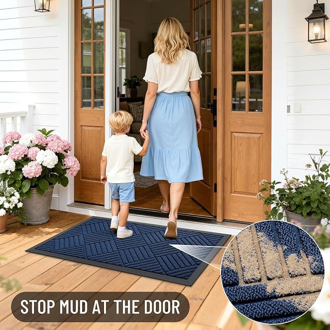 OLANLY Front Door Mat Outside Entrance 59x23, Heavy Duty Sturdy Natural Rubber - Image 6