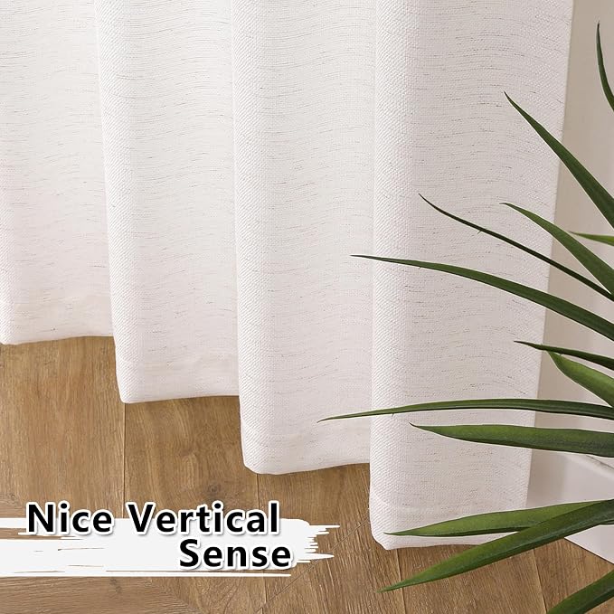 Gwine Natural Valance for Windows, Light Filtering Faux Linen Textured Kitchen - Image 7