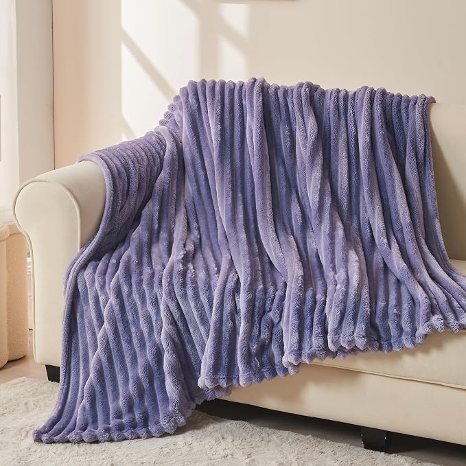 NEWCOSPLAY Super Soft Twin Blanket Lavender Premium Silky Flannel Fleece 3D - Image 3
