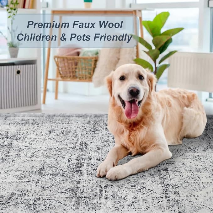 Area Rug 3×5, Vintage Boho Rug, Ultra-Soft Low Pile, Non Slip, Stain Resistant - Image 7