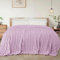 Exclusivo Mezcla Twin Size Flannel Fleece Blanket, Super Soft Striped Jacquard by ExclusivoMezcla