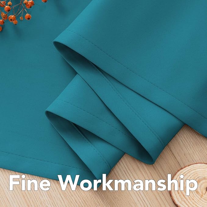H.VERSAILTEX Solid Turquoise Blue Thermal Insulated Blackout Curtains Nickel - Image 6