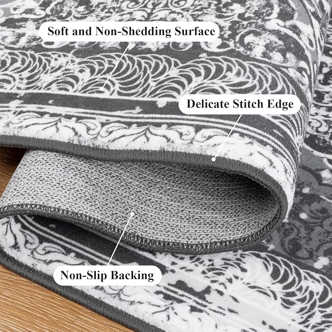 Vaukki Hallway Runner Rug, Vintage Shaggy Soft Laundry Rug Runner, Non Slip - Image 3