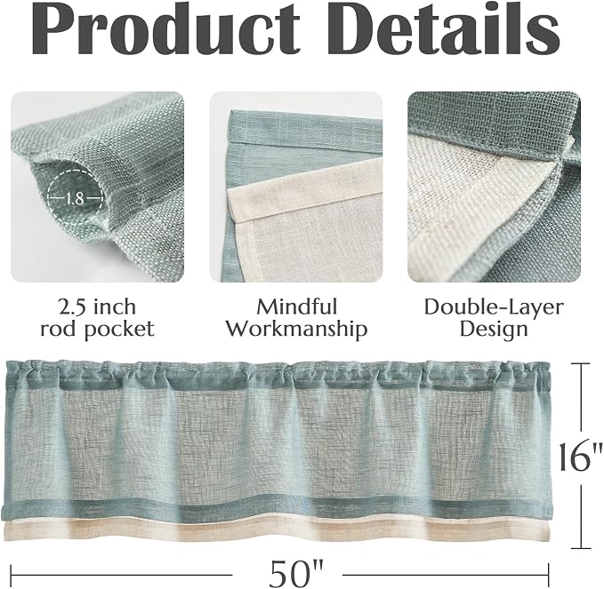 jinchan Linen Farmhouse Valances - Image 6