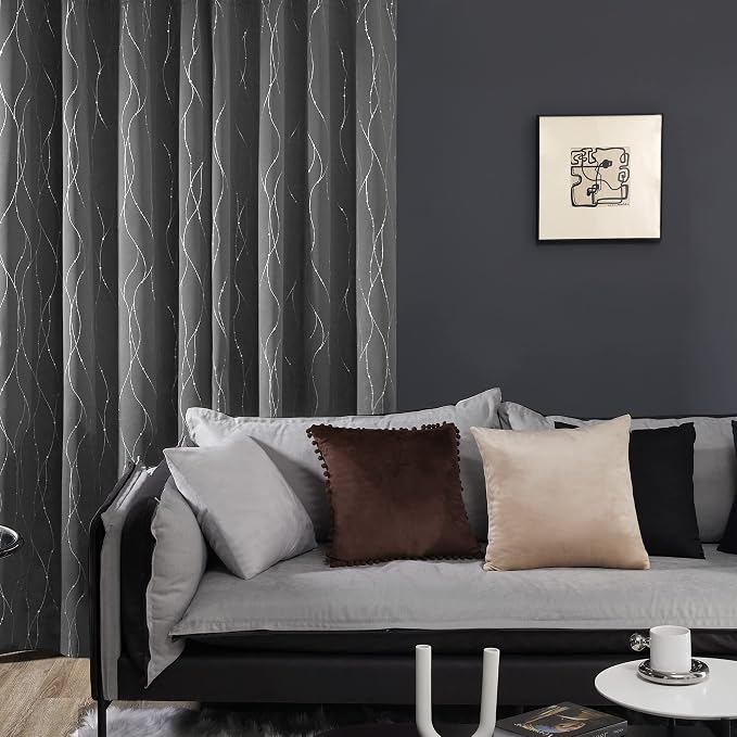 Deconovo Living Room Curtains, Thermal Insulated Soundproof Panels, Modern - Image 3