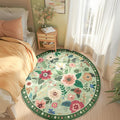 RELEANY Floral Nursery 4ft Area Rugs Washable Print Boho Cute Carpet Non Slip by RELEANY