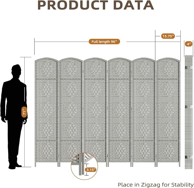 HALLYBEE Room Divider for Space Separation, Room Dividers and Folding Privacy - Image 3