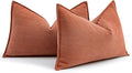 MIULEE Pack of 2 Burnt Orange Decorative Lumbar Pillow Covers 12x20 Inch by MIULEE