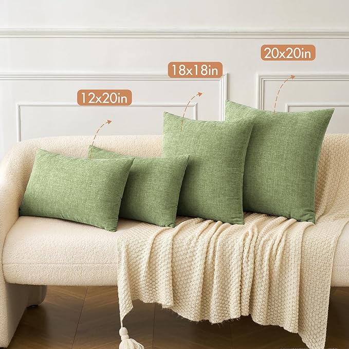 MIULEE Pack of 2 Couch Throw Pillow Covers 24x24 Inch Spring Soft Sage Green - Image 4