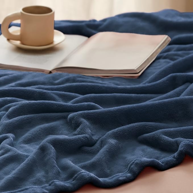 Bedsure GentleSoft Fleece Throw XL Blanket Mineral Blue - Image 5
