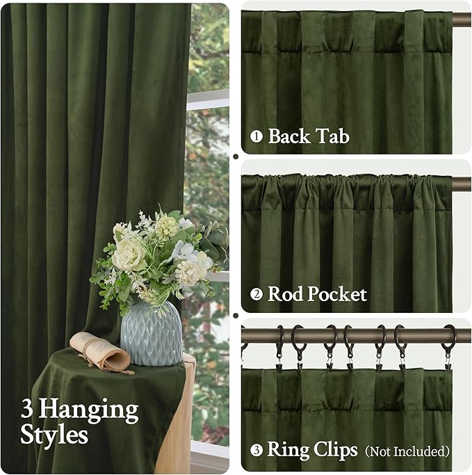 LAMIT 90 Inches Velvet Curtains - Image 3