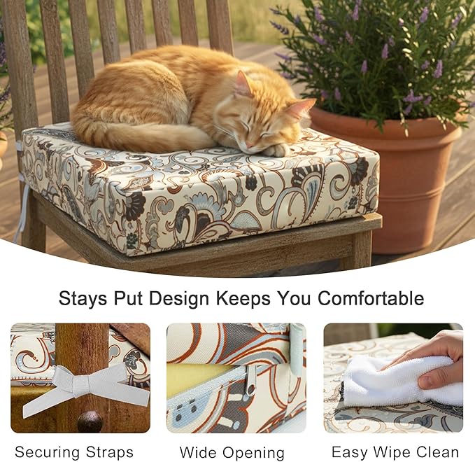 NettyPro Patio Chair Seat Cushion Covers Replacement, Water Resistant UV - Image 7