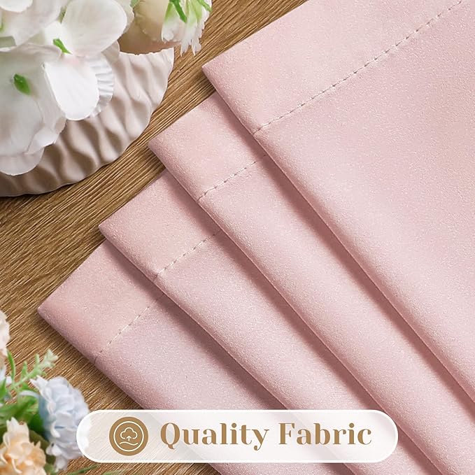 HOMEIDEAS Non-See-Through Light Pink Privacy Sheer Curtains, 52 X 45 Inches - Image 4