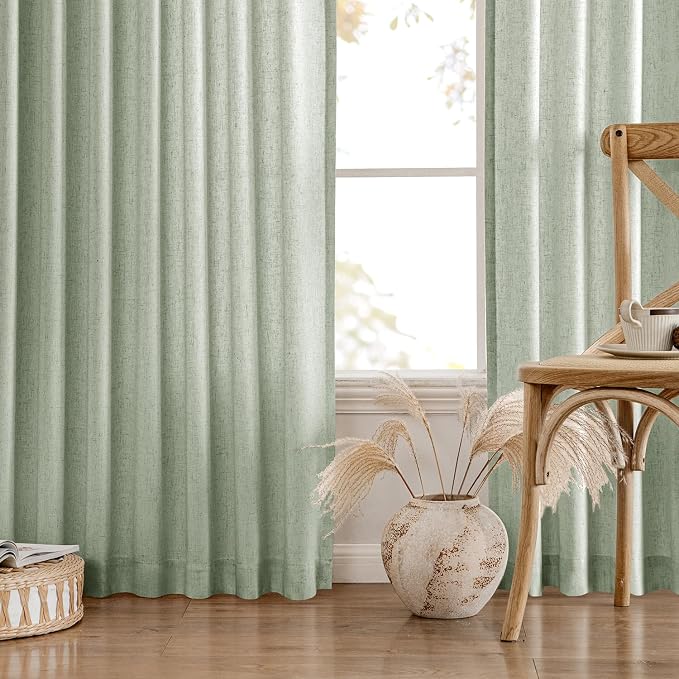 MIULEE Non-See-Through Privacy Linen Curtains 2 Panels, Light Filtering Window - Image 7
