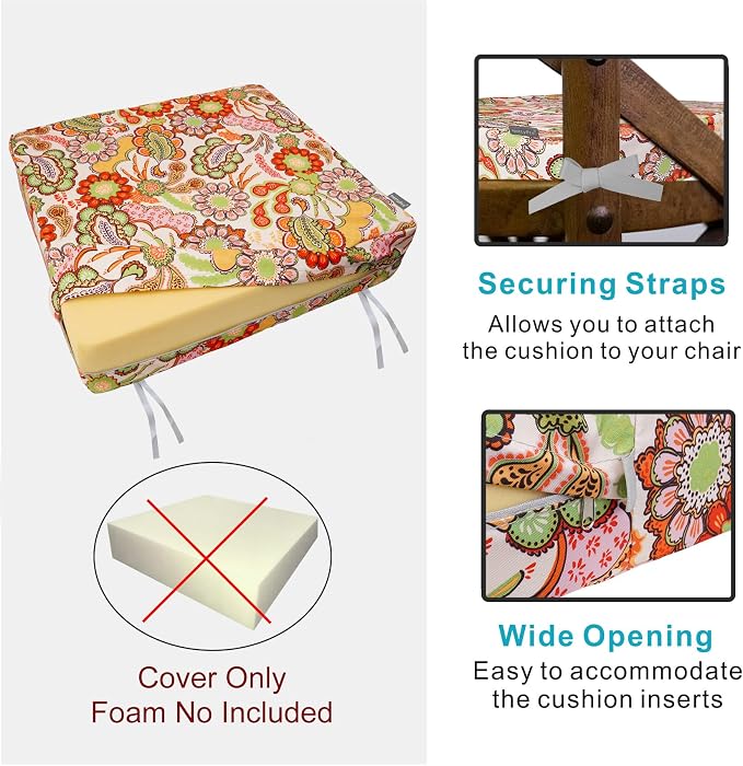 NettyPro Patio Cushion Covers Replacement Set 4 Water Repellent UV Resistant - Image 4