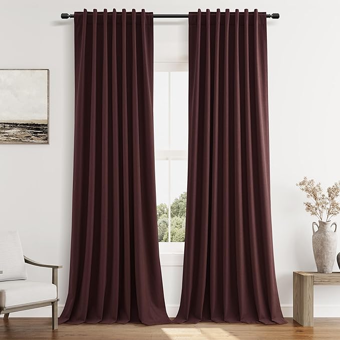 Guken 100% Blackout Curtains 96 Inch Length 2 Panels Set by Guken