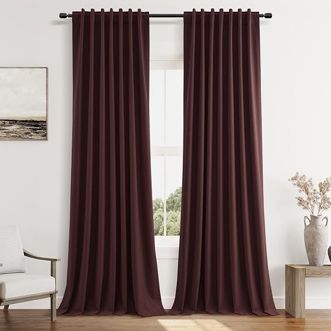 Guken 100% Blackout Curtains 108 Inch Length 2 Panels Set by Guken