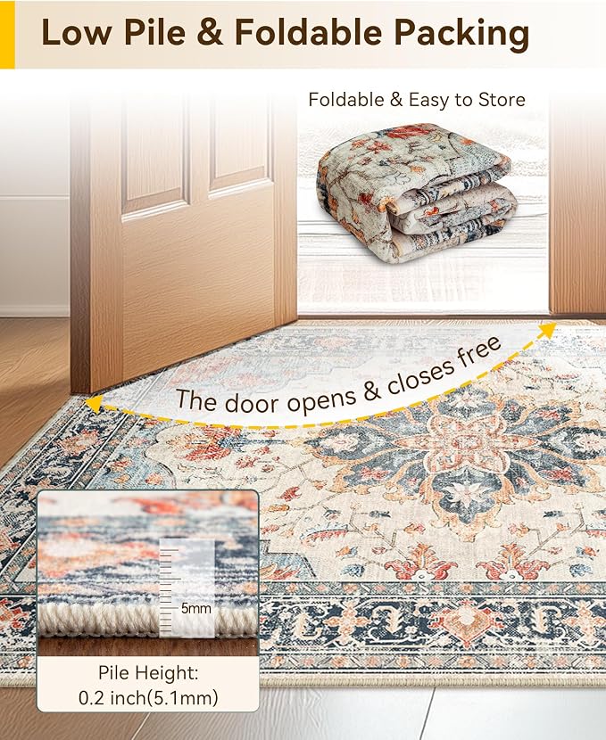 Area Rugs 2'x10' Runner Rug Non Slip Washable - Image 6