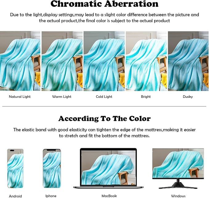 NEWCOSPLAY Super Soft Queen Blanket Turquoise Premium Silky Flannel Fleece - Image 6