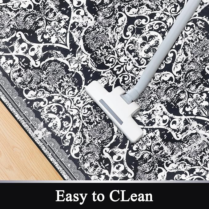Vaukki Living Room Rug, Vintage Shaggy Soft Laundry Rug, Non Slip Kitchen Area - Image 5