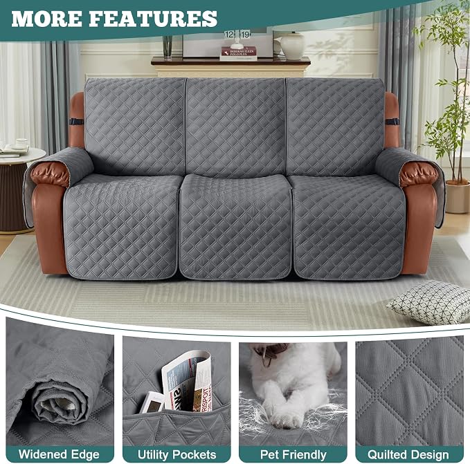 Ruaozz Waterproof Recliner Couch Covers, Sofa Slipcovers Washable 1-Piece - Image 5