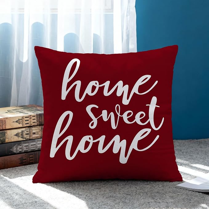 Hexagram Burgundy Geometric Pillow Covers 18x18 Set of 4, Decorative Outdoor - Image 2