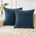 MIULEE Pack of 2 Blue Throw Pillow Covers 16x16 Inch Soft Chenille Pillow Covers by MIULEE