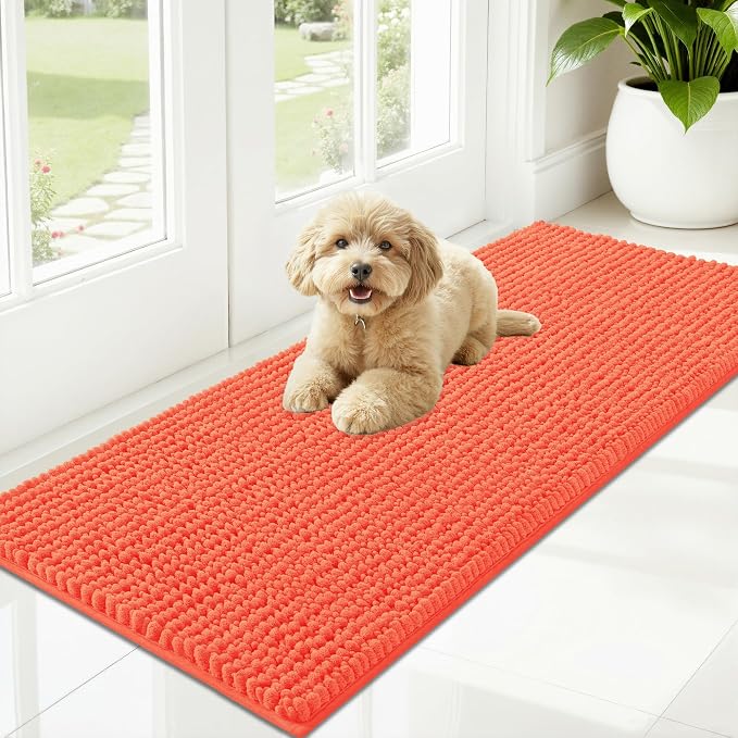 OLANLY Dog Door Mat for Muddy Paws 59x20, Ultra Absorbent Chenille Mud Doormat by OLANLY